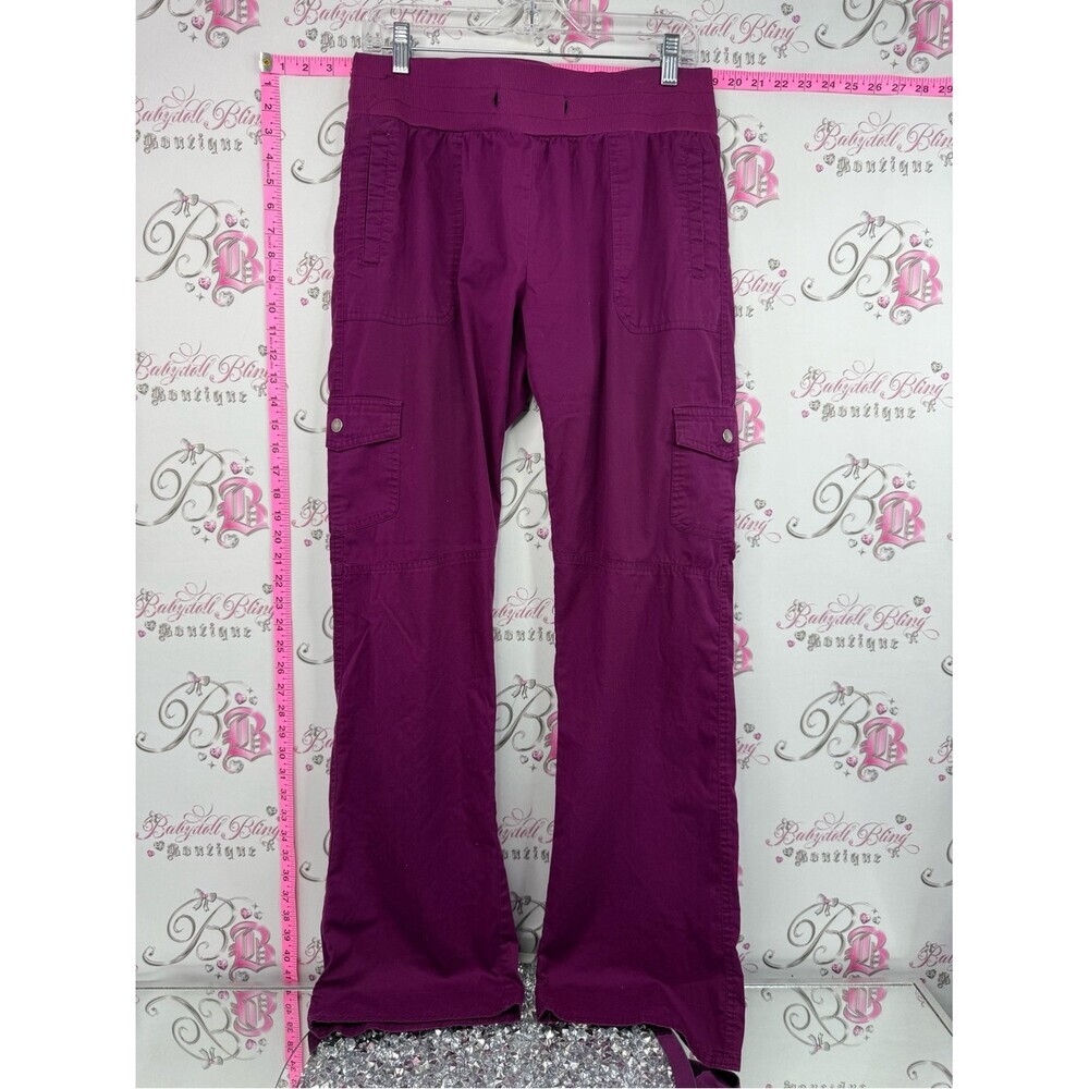 Health pro pants flare leg purple royal Magenta Active bottoms pockets  - M